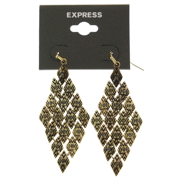 Express Jewelry - Express Drop-Dangle-Earrings Gold NWT